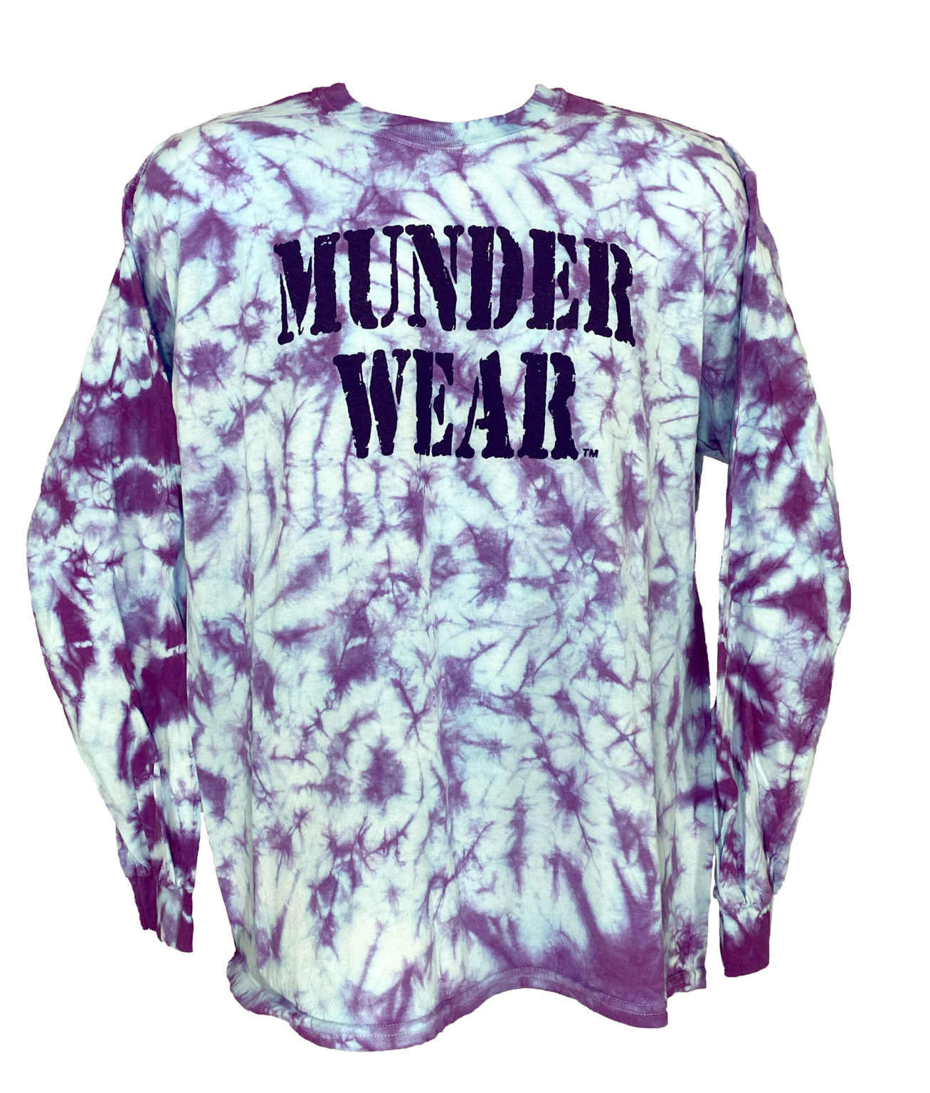 Purple & Blue Long Sleeve Tie-Dyed Shirt (Purple Print) - MUNDER WEAR